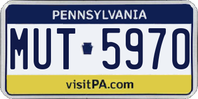 PA license plate MUT5970