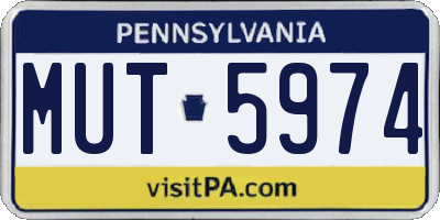 PA license plate MUT5974