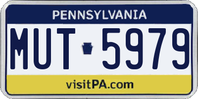PA license plate MUT5979