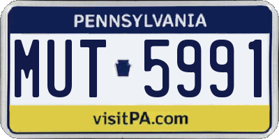 PA license plate MUT5991