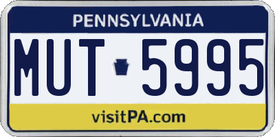 PA license plate MUT5995