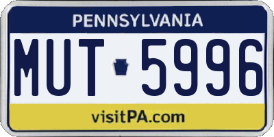 PA license plate MUT5996