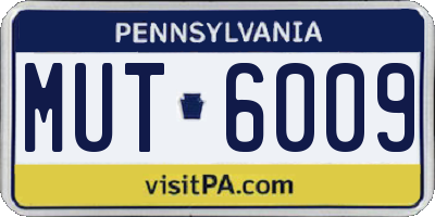 PA license plate MUT6009