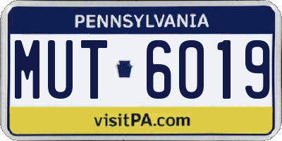 PA license plate MUT6019