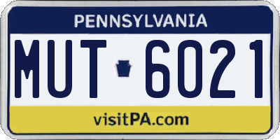 PA license plate MUT6021