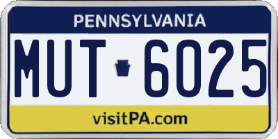 PA license plate MUT6025