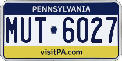 PA license plate MUT6027