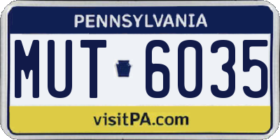 PA license plate MUT6035