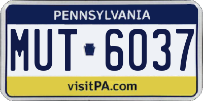 PA license plate MUT6037