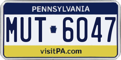 PA license plate MUT6047