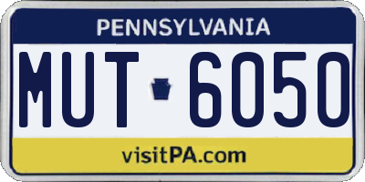 PA license plate MUT6050