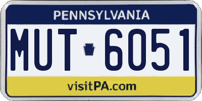 PA license plate MUT6051