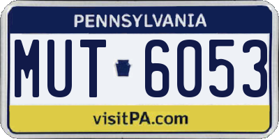 PA license plate MUT6053