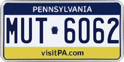 PA license plate MUT6062