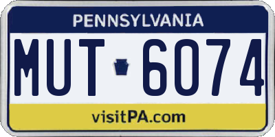 PA license plate MUT6074