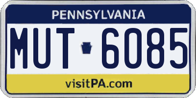 PA license plate MUT6085