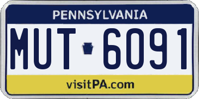 PA license plate MUT6091