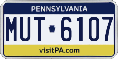 PA license plate MUT6107