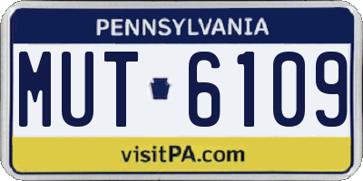 PA license plate MUT6109
