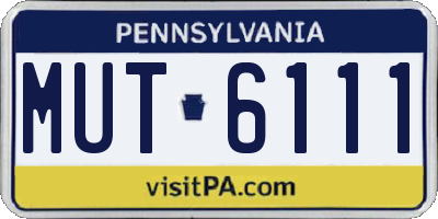 PA license plate MUT6111