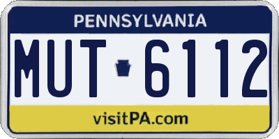 PA license plate MUT6112