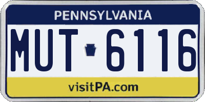 PA license plate MUT6116