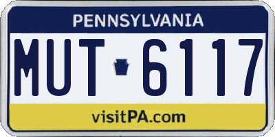 PA license plate MUT6117