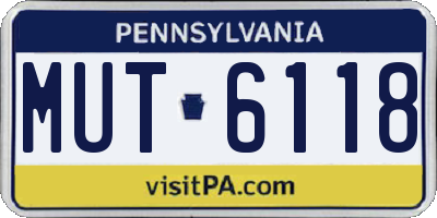 PA license plate MUT6118