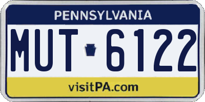 PA license plate MUT6122