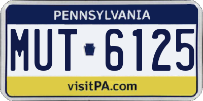 PA license plate MUT6125