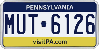 PA license plate MUT6126