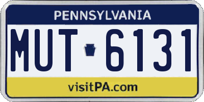 PA license plate MUT6131
