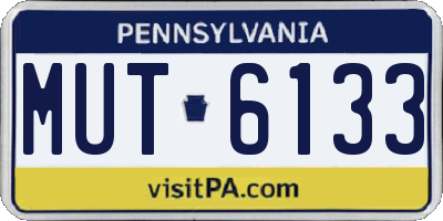 PA license plate MUT6133