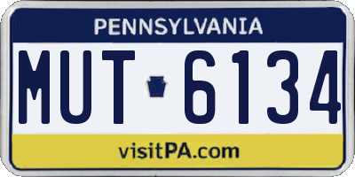 PA license plate MUT6134