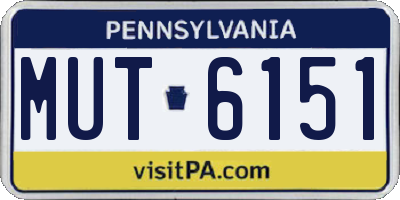PA license plate MUT6151