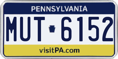 PA license plate MUT6152