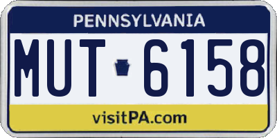 PA license plate MUT6158