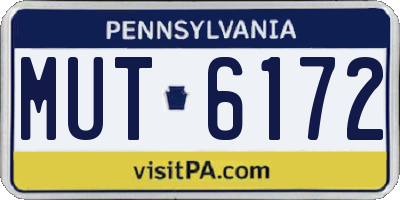 PA license plate MUT6172