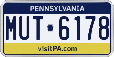 PA license plate MUT6178