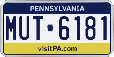 PA license plate MUT6181
