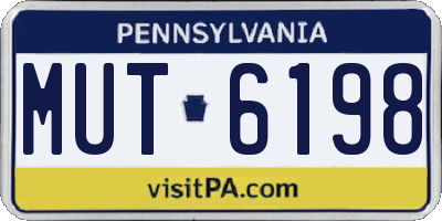 PA license plate MUT6198