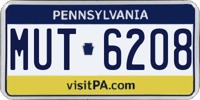 PA license plate MUT6208
