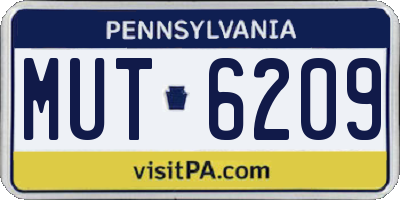 PA license plate MUT6209
