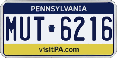 PA license plate MUT6216