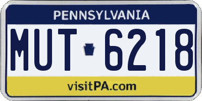 PA license plate MUT6218