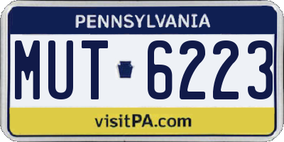 PA license plate MUT6223