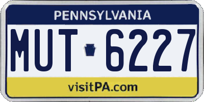 PA license plate MUT6227