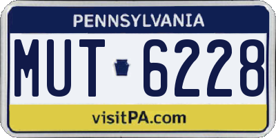 PA license plate MUT6228