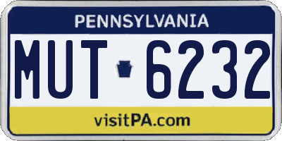 PA license plate MUT6232