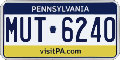 PA license plate MUT6240